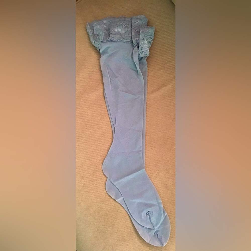 Thigh high grey stockings